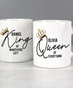 Personalised King and Queen of Everything Mug Set