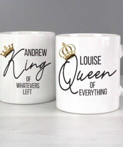 Personalised King and Queen of Everything Mug Set