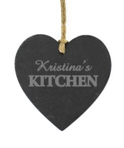Personalised Kitchen Slate Heart Decoration