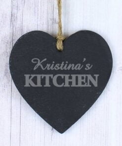 Personalised Kitchen Slate Heart Decoration