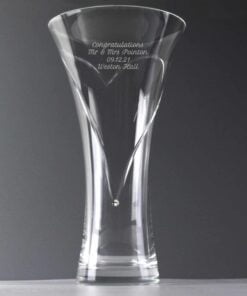 Personalised Large Hand Cut Diamante Heart Vase with Swarovski Elements