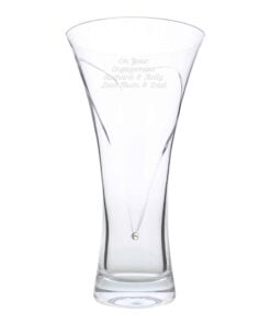 Personalised Large Hand Cut Diamante Heart Vase with Swarovski Elements