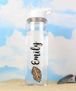 Personalised Leopard Lips Island Water Bottle