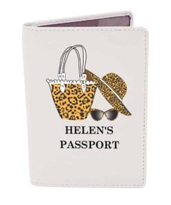 Personalised Leopard Print Cream Passport Holder