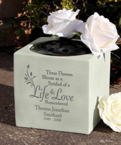 Personalised Life & Love Memorial Vase