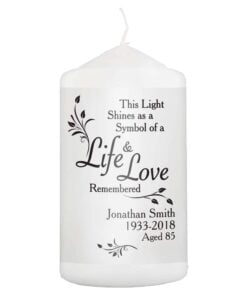 Personalised Life & Love Pillar Candle