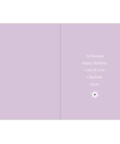 Personalised Lilac Lace Birthday Card