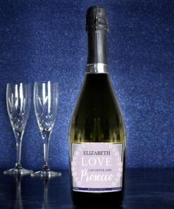 Personalised Lilac Lace Bottle of Prosecco