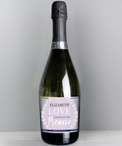 Personalised Lilac Lace Bottle of Prosecco