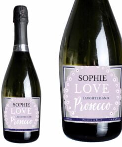 Personalised Lilac Lace Bottle of Prosecco