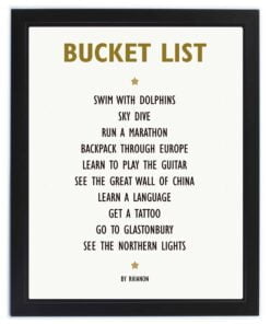 Personalised List of Love Black Framed Print