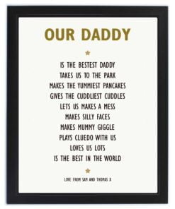 Personalised List of Love Black Framed Print