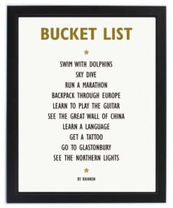 Personalised List of Love Black Framed Print