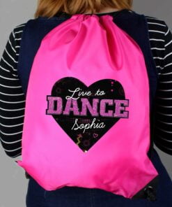 Personalised ‘Live to Dance’ Pink Kit Bag