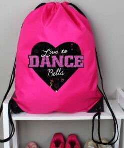Personalised ‘Live to Dance’ Pink Kit Bag