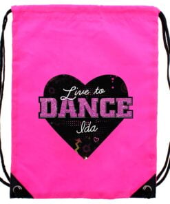Personalised ‘Live to Dance’ Pink Kit Bag
