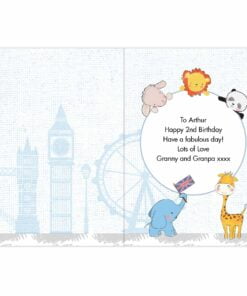 Personalised London Animal Bus Birthday Card
