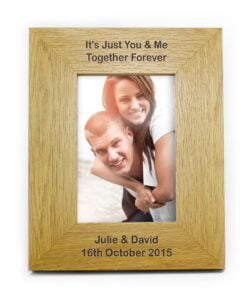 Personalised Long Message 4×6 Oak Finish Photo Frame