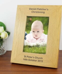 Personalised Long Message 4×6 Oak Finish Photo Frame