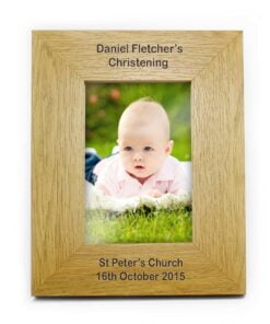 Personalised Long Message 4×6 Oak Finish Photo Frame