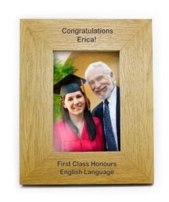 Personalised Long Message 4×6 Oak Finish Photo Frame
