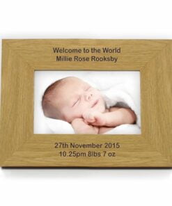 Personalised Long Message 6×4 Landscape Oak Finish Photo Frame