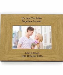Personalised Long Message 6×4 Landscape Oak Finish Photo Frame