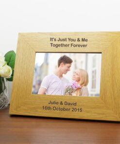 Personalised Long Message 6×4 Landscape Oak Finish Photo Frame