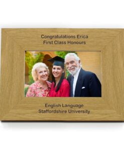 Personalised Long Message 6×4 Landscape Oak Finish Photo Frame