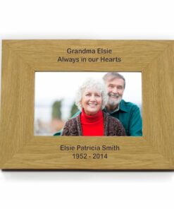Personalised Long Message 6×4 Landscape Oak Finish Photo Frame