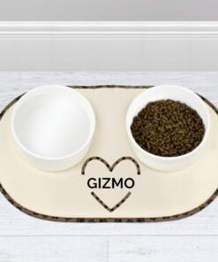 Personalised Love Heart Pet Bowl Placemat