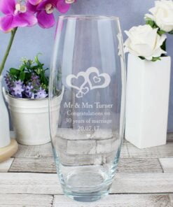 Personalised Love Hearts Bullet Vase