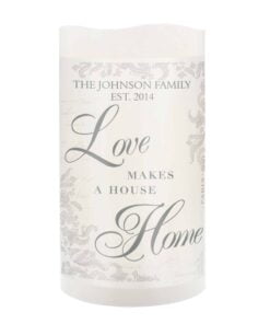 Personalised Love Makes a Home LED Candle