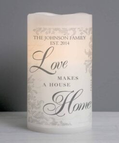 Personalised Love Makes a Home LED Candle