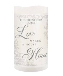 Personalised Love Makes a Home LED Candle