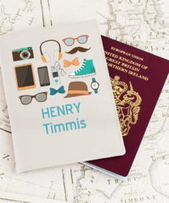 Personalised Male Essentials Cream Passport Holder