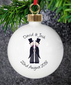 Personalised Male Same-Sex Wedding Bauble