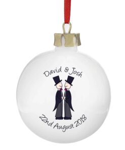Personalised Male Same-Sex Wedding Bauble