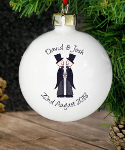 Personalised Male Same-Sex Wedding Bauble