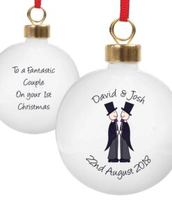 Personalised Male Same-Sex Wedding Bauble