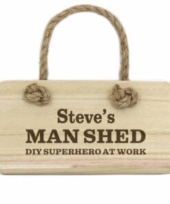 Personalised Man At Work Wooden Sign