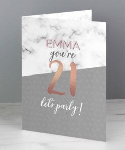 Personalised Marble and Rose Gold Birthday Card