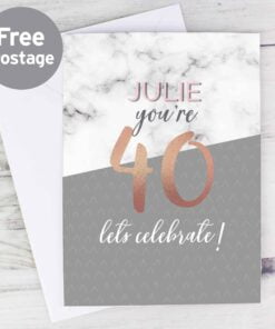 Personalised Marble and Rose Gold Birthday Card