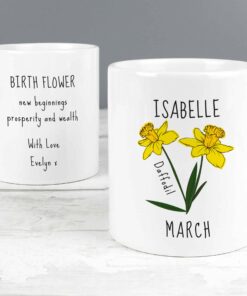 Personalised March Birth Flower – Daffodil Mug
