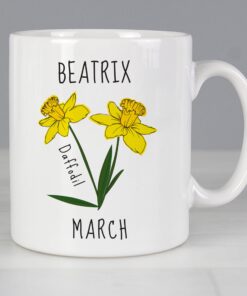 Personalised March Birth Flower – Daffodil Mug