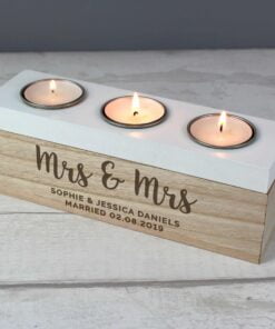 Personalised Married Couple Triple Tea Light Box