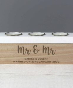 Personalised Married Couple Triple Tea Light Box
