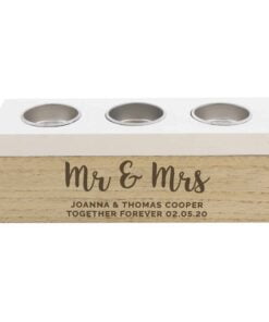 Personalised Married Couple Triple Tea Light Box