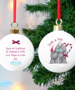 Personalised Me To You Couple Christmas Bauble