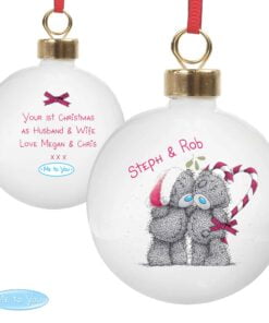 Personalised Me To You Couple Christmas Bauble